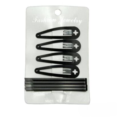 ZESTAW SPINKI PYKI I WSUWKI DO WŁOSÓW CZARNE -  8 SZTUK (0744 S)