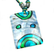 Wisiorek / naszyjnik z masy perłowej KOLOROWY                                                                       0612-510                              - 2