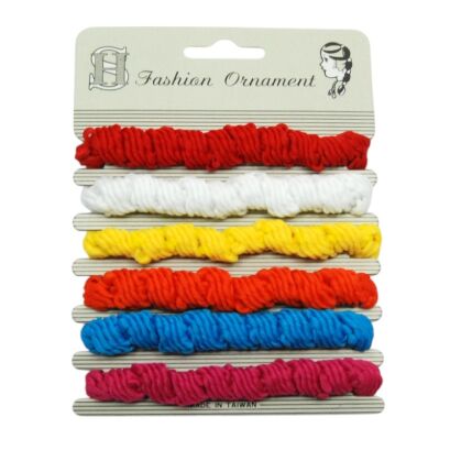 GUMKIDO WŁOSÓW GRUBE KOLOROWE Z BLASZKĄ 6 SZTUK (0839 SA)