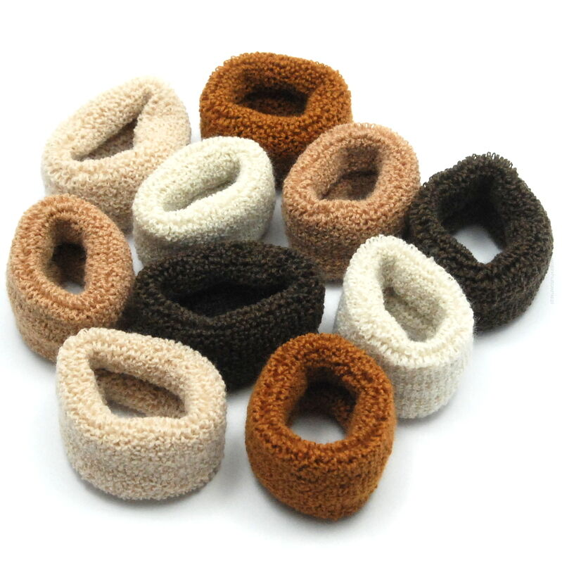 GUMKI FROTKI DO WŁOSÓW GIGANT MIX BRĄZ / BEŻ 10 SZTUK                     (0140-2 SA)