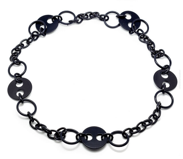 NASZYJNIK / WISIOR CZARNY KÓŁKA EDGE ROCK STYLE 0611-205