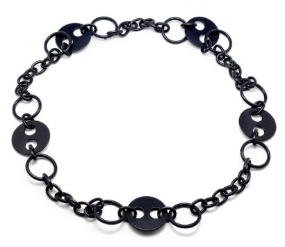 NASZYJNIK / WISIOR CZARNY KÓŁKA EDGE ROCK STYLE 0611-205