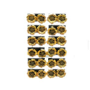 KOLCZYKI KWIATKI POSTARZANE ZŁOTO NA PALETCE (12 PAR) 0604-05 - 4