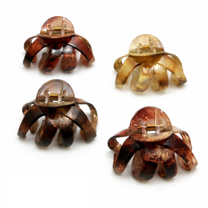 KLAMRY DO WŁOSÓW BURSZTYNOWE MIX KOLOR (4 SZT) 0130-13