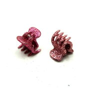 SZCZĘKI / KRABIKI BROKATOWE MAŁE RÓŻOWE (50 SZTUK)                                0245-67 - 3