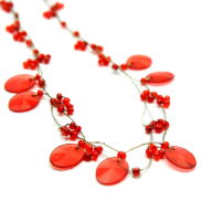 WISIOR / NASZYJNIK NA ŁAŃCUSZKACH CZERWONY                                             (7W286 SAM4) - 3