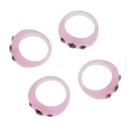 PIERŚCIONKI /OBRĄCZKI Z CYRKONIAMI FIOLETOWE 15 SZTUK                                          (0617-525) - 3