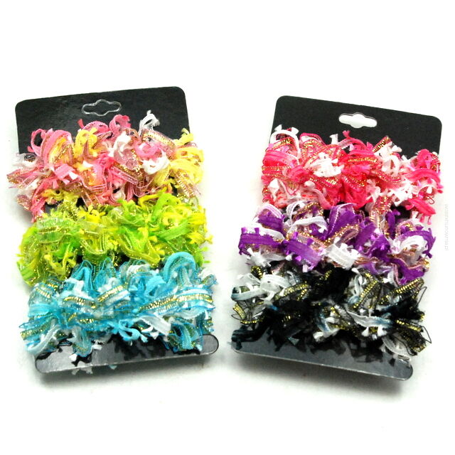 GUMKI DO WŁOSÓW FROTKI OZDOBNE DUŻE MIX KOLOR (12 SZTUK) 0245-04