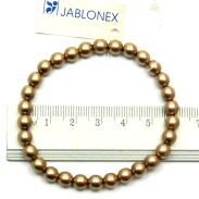 BRANSOLETKA KLASYCZNA BEŻOWO-ZŁOTA Z DROBNYCH PEREŁEK JABLONEX (BRPR-25 SAH) - 3