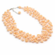 NASZYJNIK / WISIOREK Z BRZOSKWINIOWYMI KORALIKAMI (N-0306/10/6R A-4 SAM B) - 4