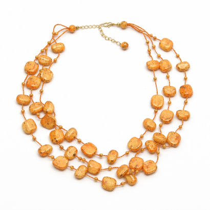 NASZYJNIK / WISIOREK Z POMARAŃCZOWYMI KORALIKAMI (MAX-02064 B SAM B)