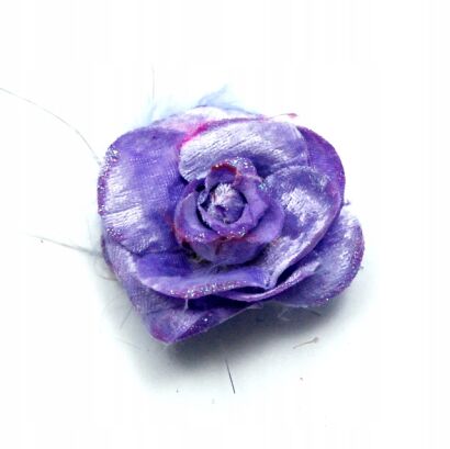 BROSZKA DAMSKA KWIATEK FIOLETOWY Z PIÓRKIEM  0615-783