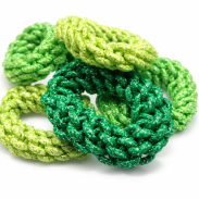 GUMKI DO WŁOSÓW OPONKI DUŻE ZIELONE PLECIONE 12 SZTUK (0294-07 H) - 2