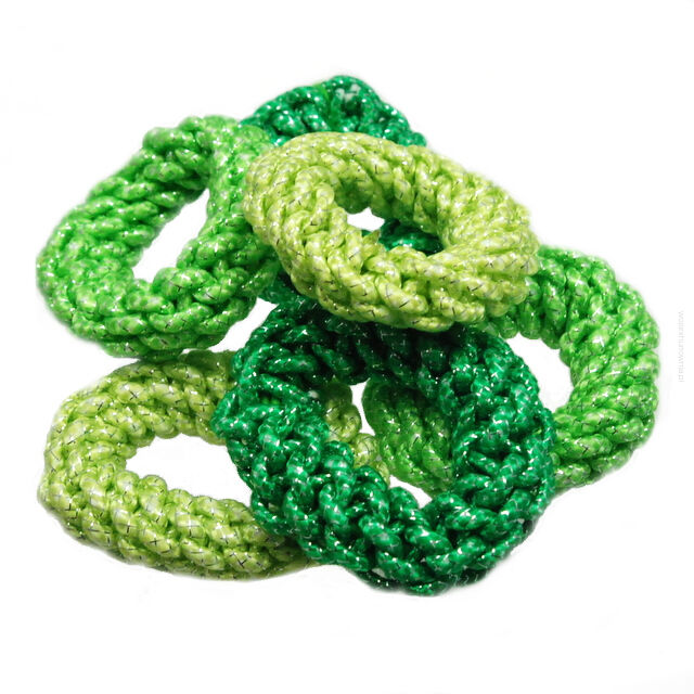 GUMKI DO WŁOSÓW OPONKI DUŻE ZIELONE PLECIONE 12 SZTUK (0294-07 H)