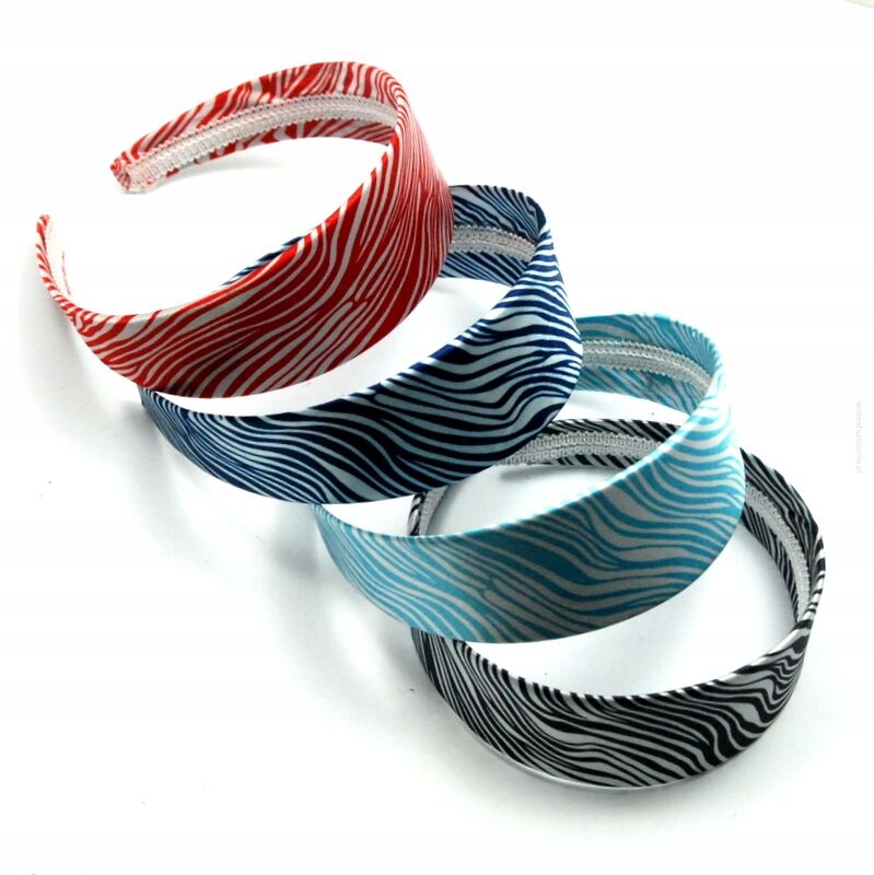 OPASKI DO WŁOSÓW SZEROKIE KOLOROWE W PASKI 4 SZTUKI (2445-2 SAM)