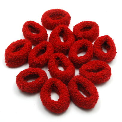 GUMKI DO WŁOSÓW FROTKI DUŻE CZERWONE 12 SZTUK                                                  (GUFR-6 SAH)