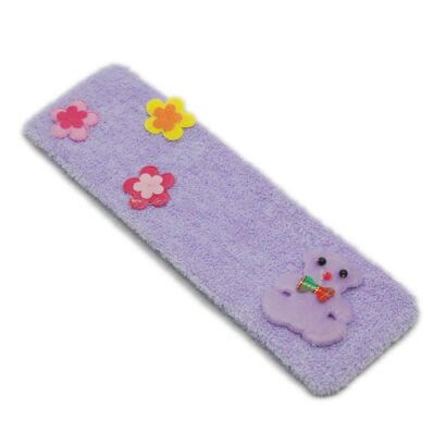 OPASKA NA GŁOWĘ DZIECIĘCA Z FROTY FIOLETOWA MIŚ I KWIATKI 0176-45