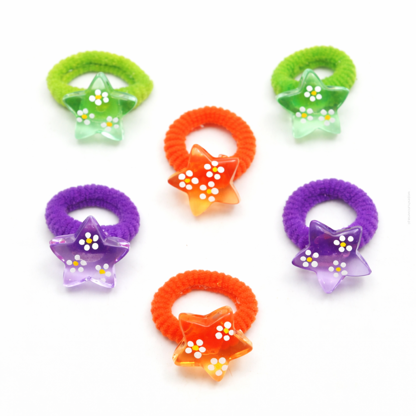 GUMKI DO WŁOSÓW DZIECIĘCE GWIAZDKI 6 SZTUK (0317-121)