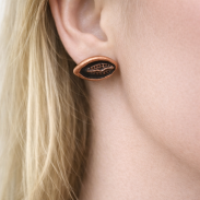 KOLCZYKI MAŁE MOTYW ZIARNA KAWY W KOLORZE MIEDZIANYM 0605-19 - 2