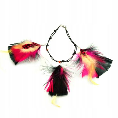 BRANSOLETKA OZDOBNA Z PIÓRKAMI    0608-20