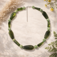 KORALE ZIELONE ETHNIC NATURE CHIC PLASTIKOWE 0612-55 - 3