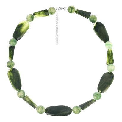 KORALE ZIELONE ETHNIC NATURE CHIC PLASTIKOWE 0612-55