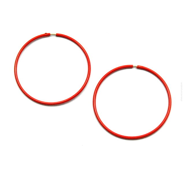 KOLCZYKI KOŁA CZERWONE CIENKIE (0608-592 SAH)