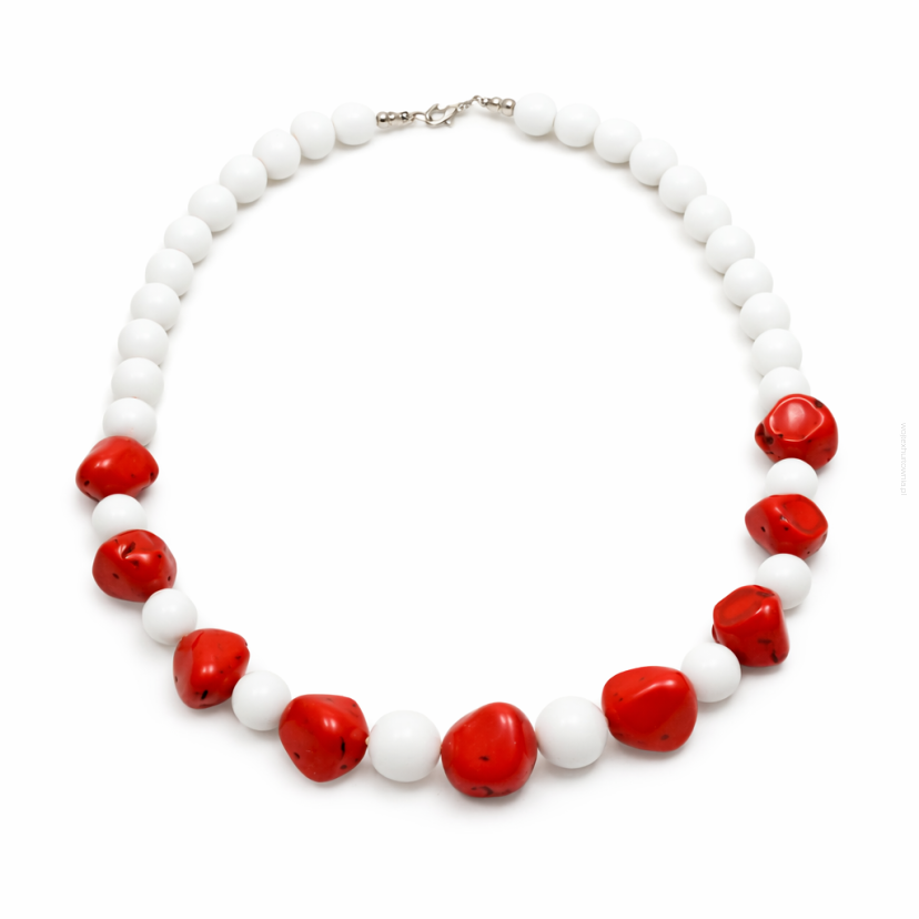 KORALE BIAŁO-CZERWONE 0611-72