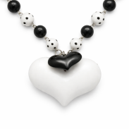 KORALE / NASZYJNIK BIAŁO CZARNY 