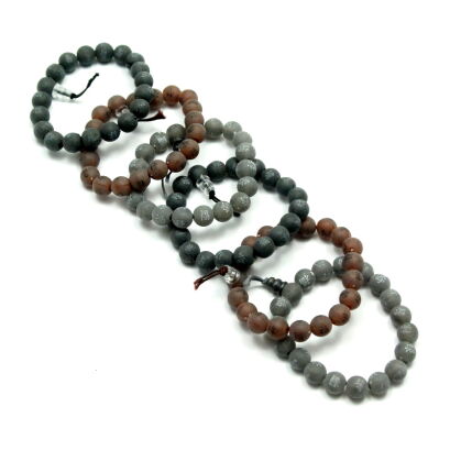 BRANSOLETKI NA GUMCE Z KORALIKAMI 12 SZTUK                                         (5280 SAM)