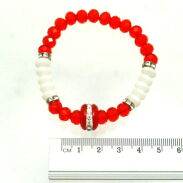 BRANSOLETKA  Z KORALIKÓW CZERWONA                                                                  0611-173 - 2