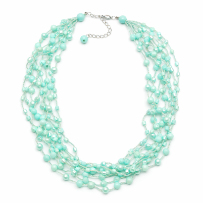 NASZYJNIK / WISIOREK Z "MIĘTOWYMI" KORALIKAMI (N-0604/6/9R A-4 SAM C)