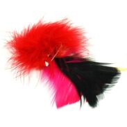 BROSZKA KOLOROWA Z PIÓRAMI CZERWONA 0615-38 - 2