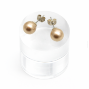 KOLCZYKI KULKI BEŻOWE 0615-9 - 3