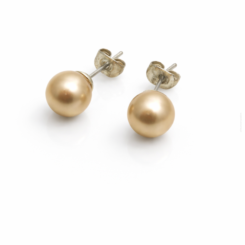 KOLCZYKI KULKI BEŻOWE 0615-9