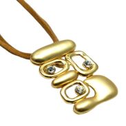 WISIOR / NASZYJNIK Z CYRKONIAMI NA RZEMYKU                                                             0676-545 - 3