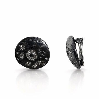 KLIPSY CZARNE OZDOBNE CANTO – WŁOSKI STYL I PONADCZASOWA KLASYKA  (7533-22 SA)