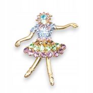 BROSZKA METALOWA Z CYRKONIAMI – TAŃCZĄCA BALETNICA                              (6106-3 SA) - 3