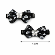 SPINKI DO WŁOSÓW DZIECIĘCE KOKARDKI CZARNE 4 SZTUKI (0226-6 SAH) - 2