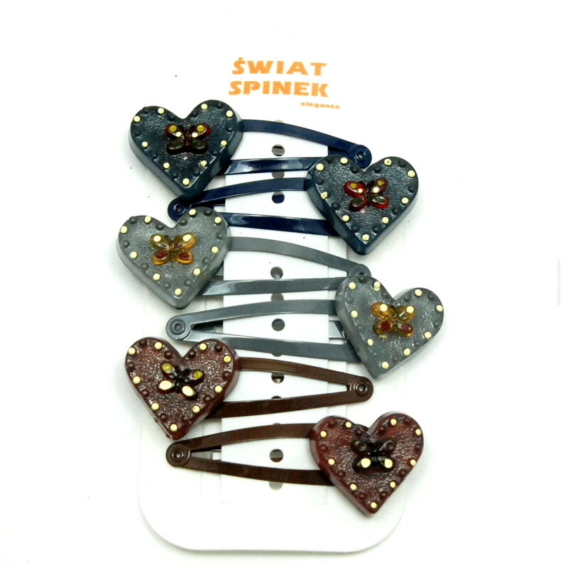 PYKI / SPINKI DO WŁOSÓW Z SERDUSZKAMI 6 SZTUK                             (2503-1 SAMH)