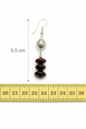 KOLCZYKI WISZĄCE ZE SRERBNĄ KULKĄ I BRĄZOWYMI KORALIKAMI KLASYCZNE 0615-34 - 3