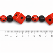 KORALE CZERWONO-CZARNE KOSTKI 0611-116 - 5