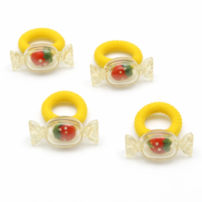 GUMKI DO WŁOSÓW DZIECIĘCE ŻÓŁTE CUKIERKI 4 SZTUKI (0194-41 SAMH)