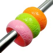 BRANSOLETKI PLASTIKOWE KOLOROWE SZEROKIE 3 SZTUKI                                                                   (6442-1 SAM) - 2