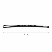 WSUWKI DO WŁOSÓW IZA KARBOWANE CZARNE 6 CM Z KULKĄ 180 SZTUK  (0620/180) - 4