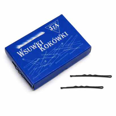 WSUWKI DO WŁOSÓW IZA KARBOWANE CZARNE 6 CM Z KULKĄ 180 SZTUK  (0620/180)