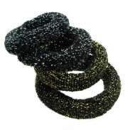 GUMKI DO WŁOSÓW FROTKI DUŻE CZARNE ZŁOTA I SREBRNA NITKA (4 SZTUKI) 0301-502 - 2