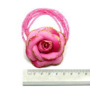 GUMKI DO WŁOSÓW Z KORALIKAMI - OZDOBNE KWIATKI  MIX KOLOR(12 SZTUK) 0214-516 - 4