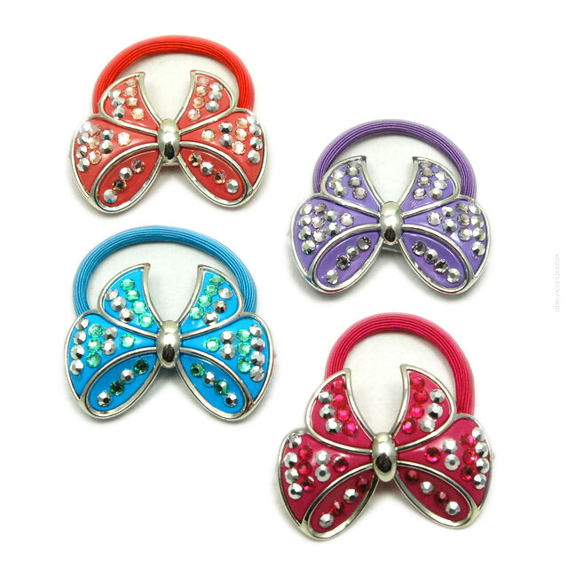 GUMKI DO WŁOSÓW OZDOBNE Z KWIATKIEM 4 SZTUKI MIX KOLOR                    (0613 SAH)