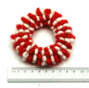 GUMKI DO WŁOSÓW OZDOBNE (3 SZTUKI) CZERWONO-BIAŁE 0294-2 - 2